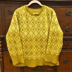 Maeve by Anthropologie Sigfried Wool Blend Sweater Chartreuse M